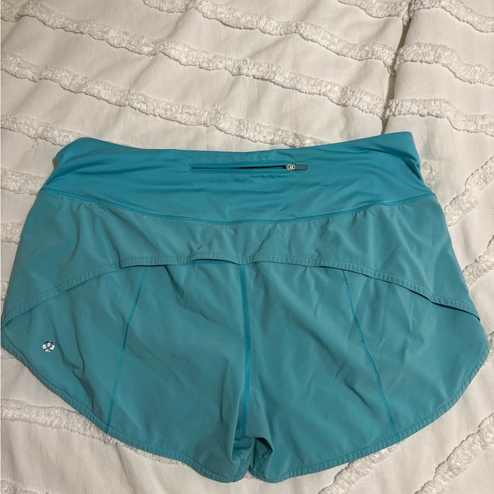 Lululemon Turquoise Speed Up Shorts - Picture 4 of 6